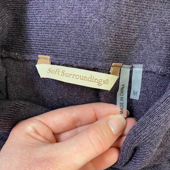 Soft Surroundings Mock Neck Long Sleeve Tunic Sweater Womens Size M Purple - Picture 2 of 6